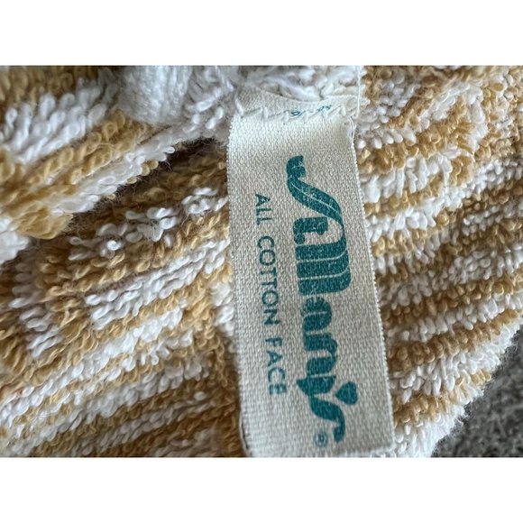 Vintage St. Mary's Bath Towel Floral Gold, Rust, Burgundy Fringe 38" x 22" - Picture 5 of 6